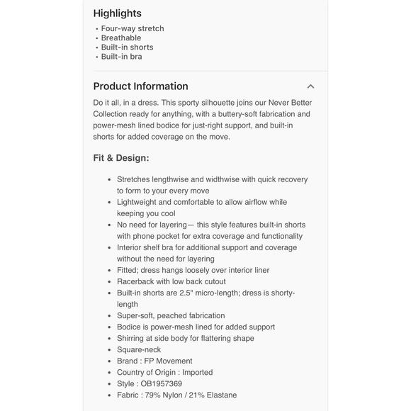 NWT Free People Movement Tennis Dress White Never Better Race Back Power-Mesh XL - Picture 6 of 9